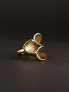 Golden Pressed Petal Ring