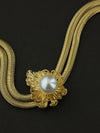Gilded Petal Pearl Bracelet