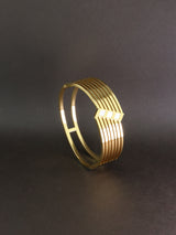 Cuff Bangle with Modern Lines
