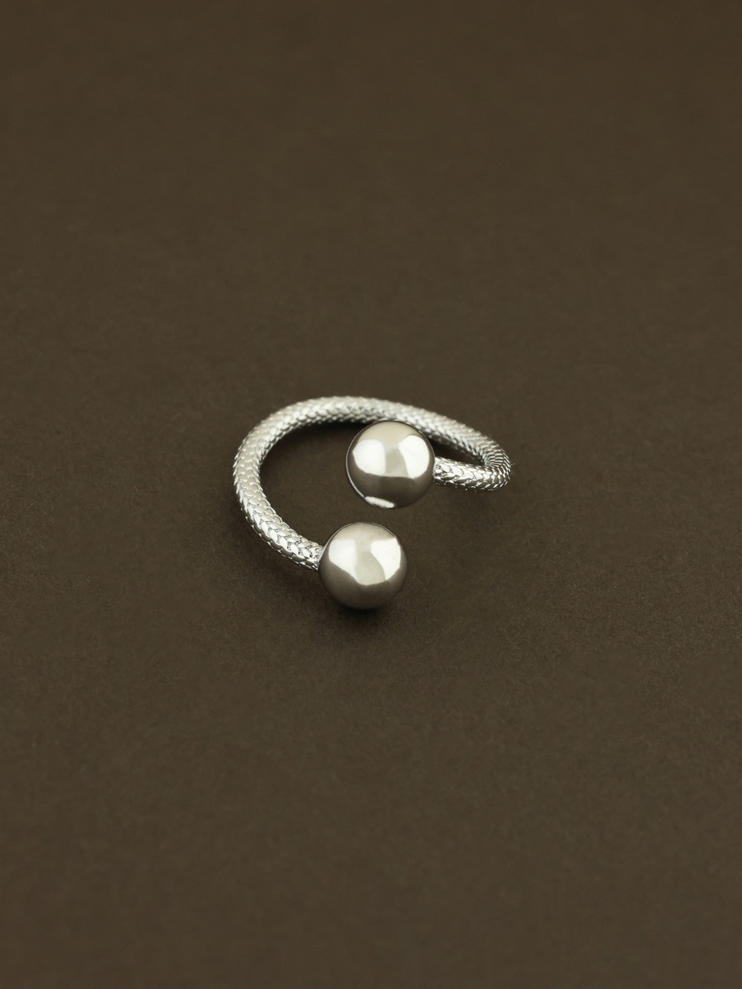 Twin Sphere Open Ring