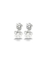 Double Bloom Pearl Drop Earrings