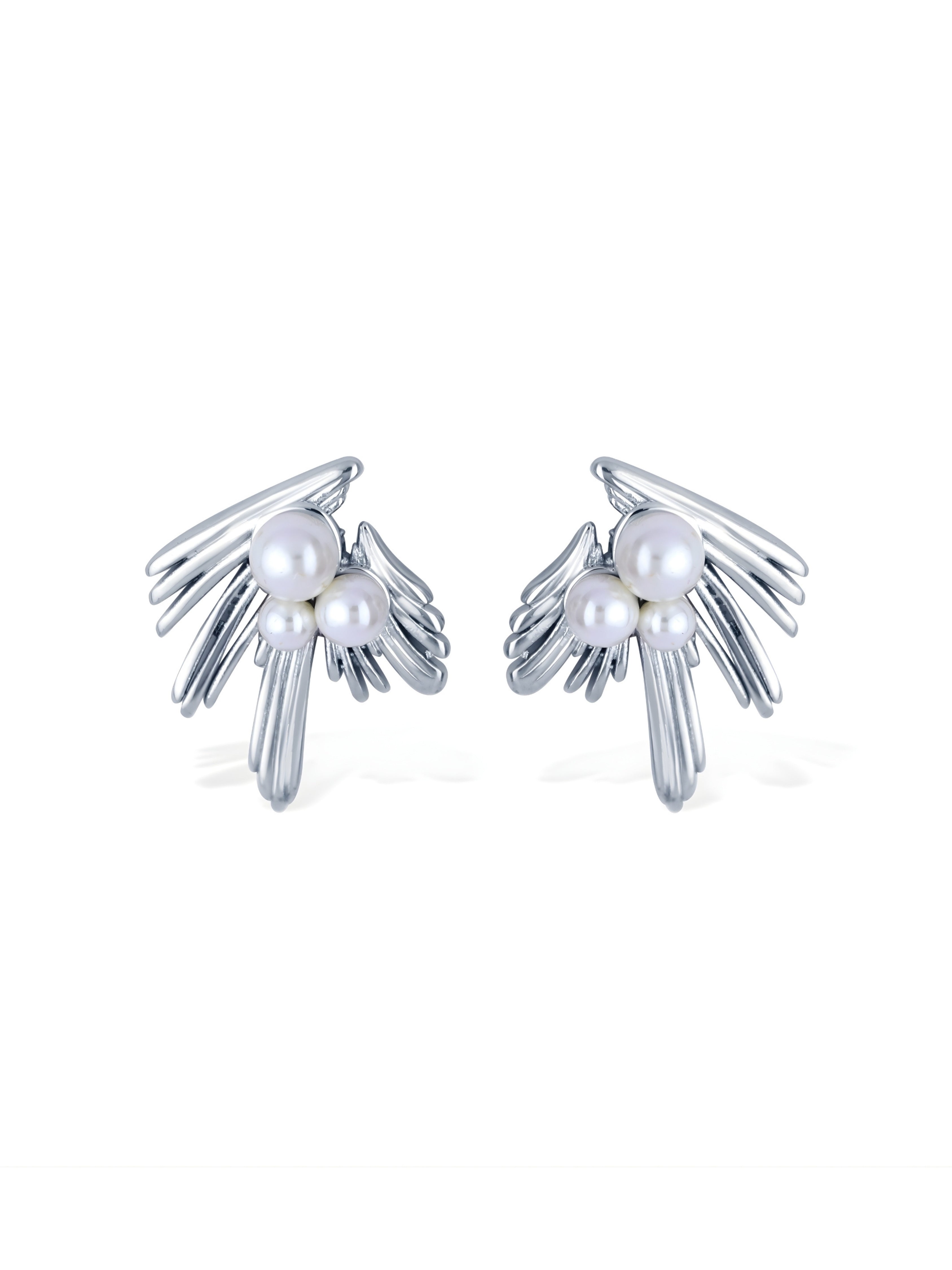 Mini Leaf Pearl Studs
