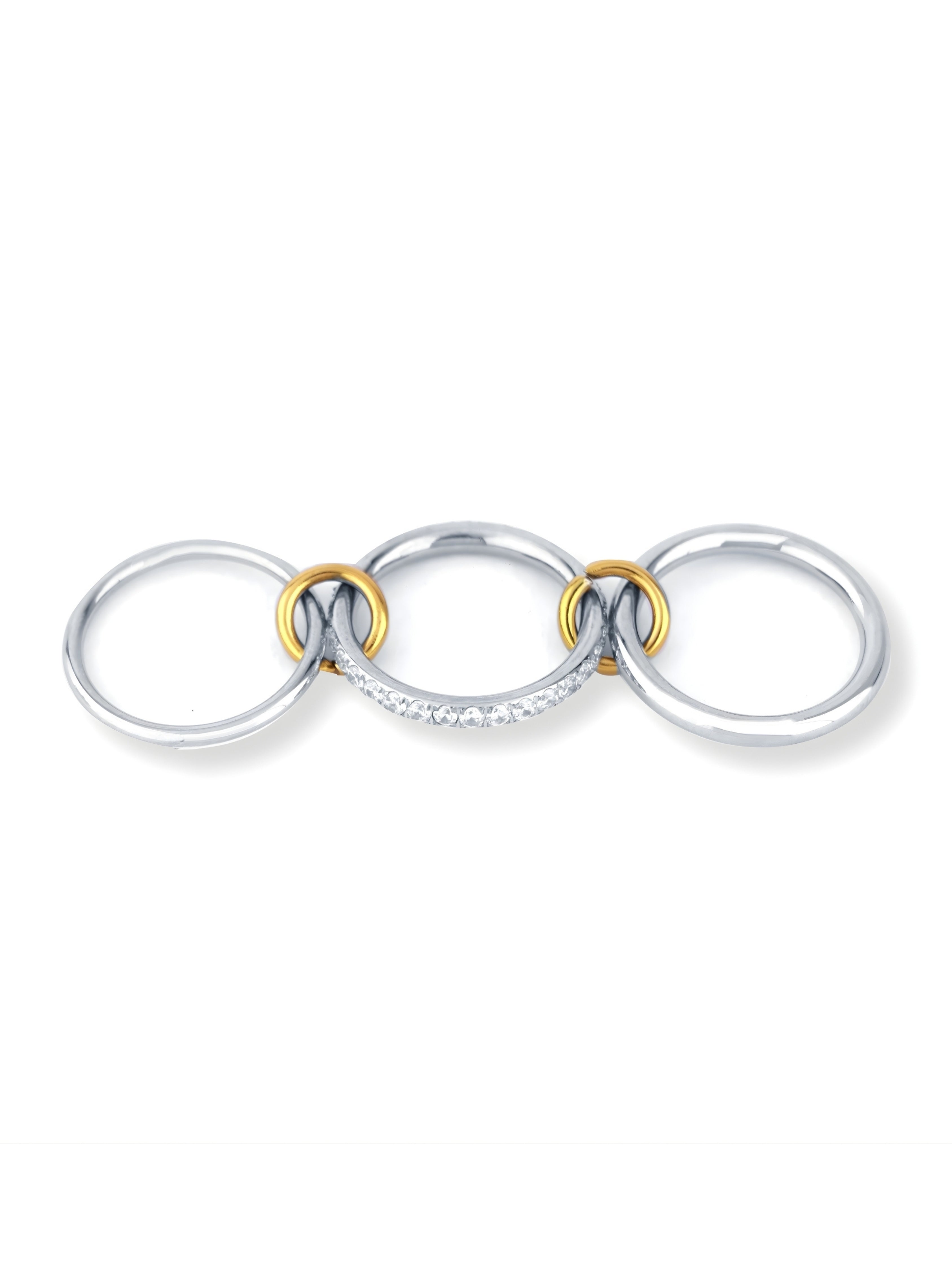 Linked Sparkle Triple Ring