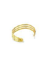 Petite Band Gold Finish Minimal Stacked Open Bangle