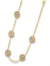 White Stone Charm Bracelet Gold Finish