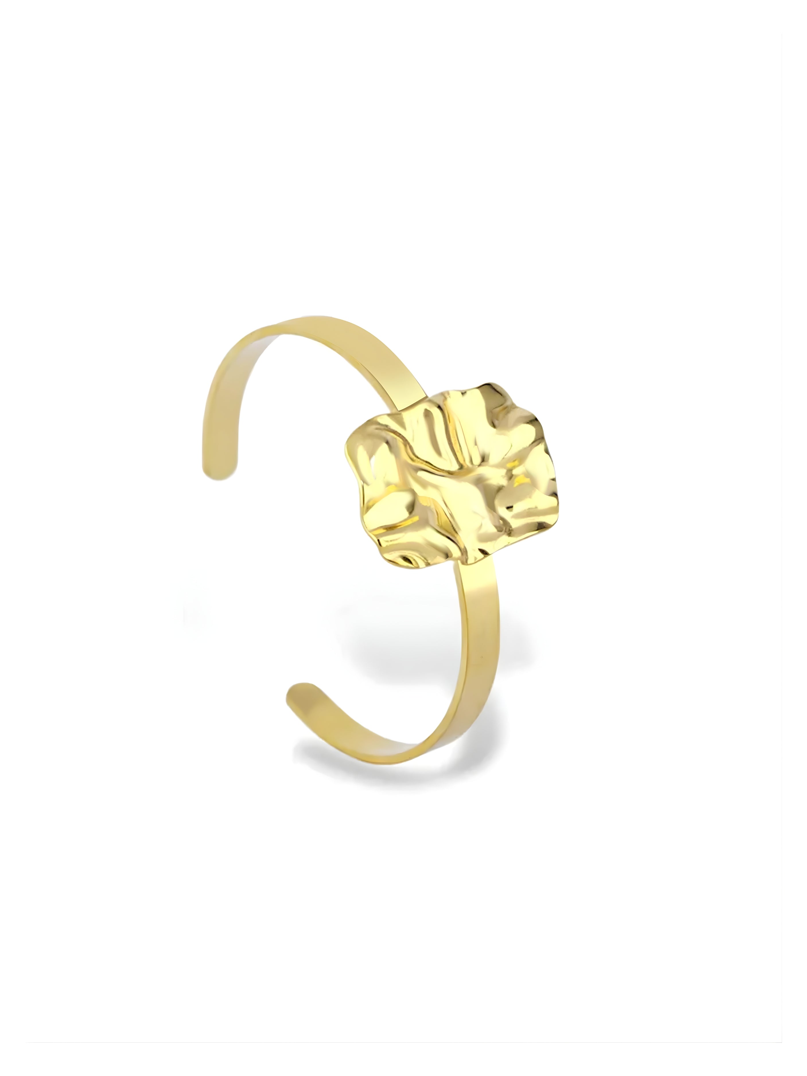 Elegant Gold Monarch Open Bangle with Sparkling Stones