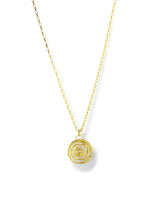 Gold Spiral Rose Pendant Necklace with Box Chain