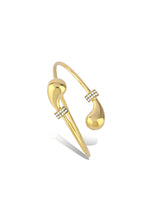 Elegant Halo Knot Open Cuff Bangle with Sparkles