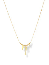 Gold Drip Pendant Necklace with Small Beaded Chain
