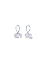 Twisted Loop Two Pearl Earrings