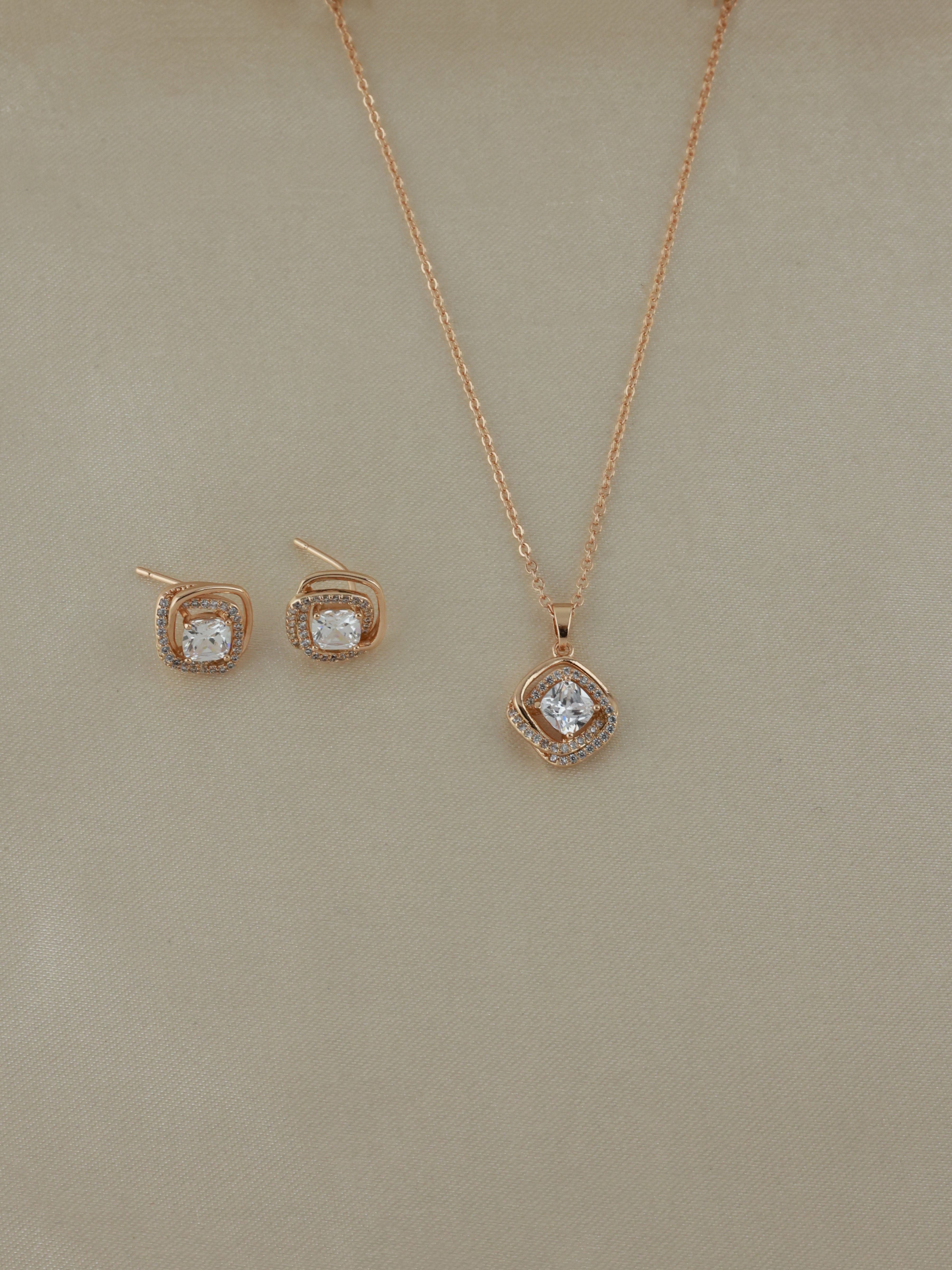 Radiant Swirl Pendant & Studs Set
