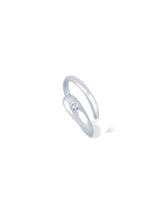 Silver Plated Loop Ring with Elegant Double Band Design