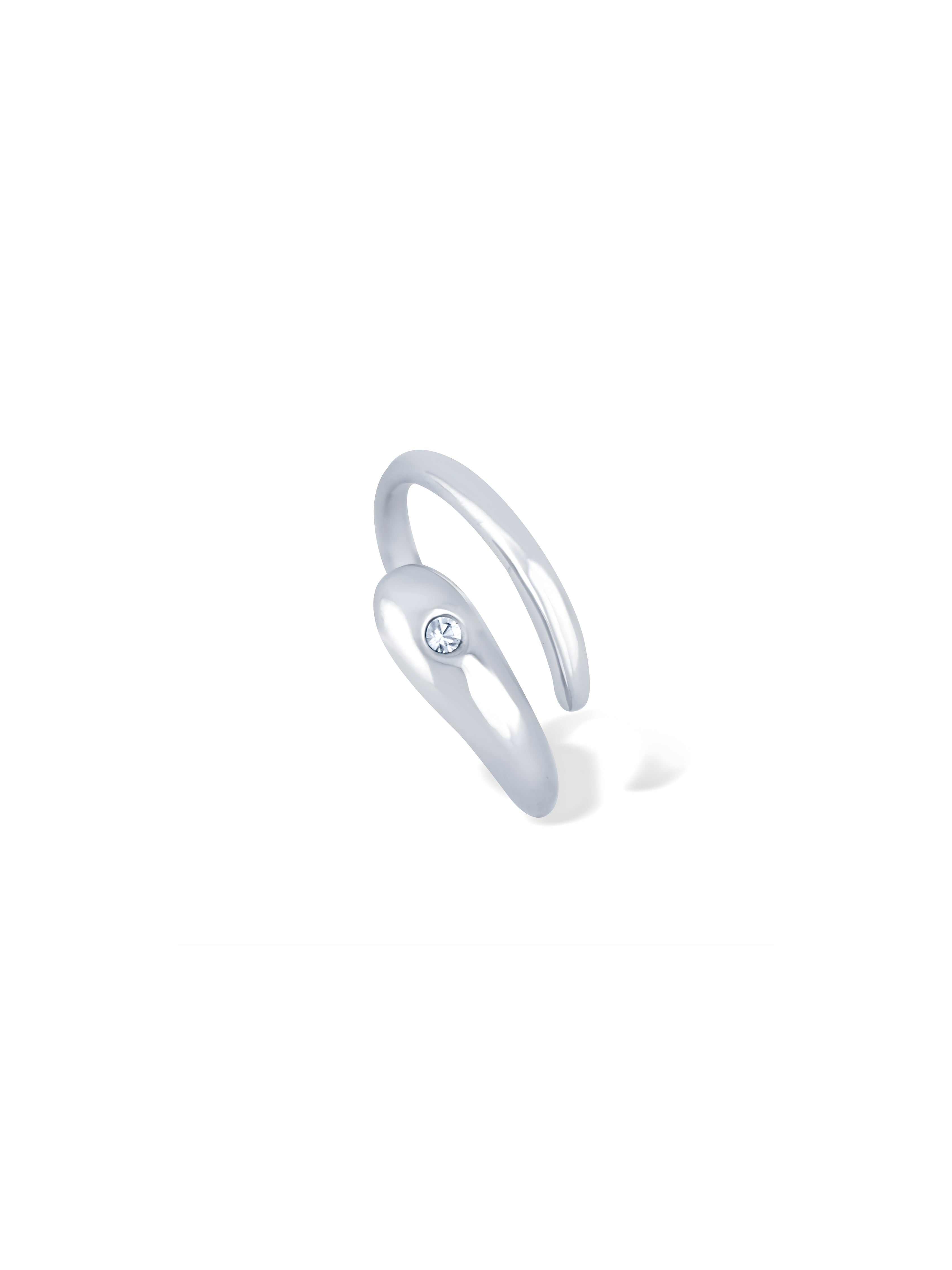 Silver Plated Loop Ring with Elegant Double Band Design