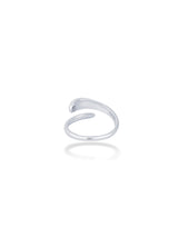 Silver Plated Loop Ring with Elegant Double Band Design