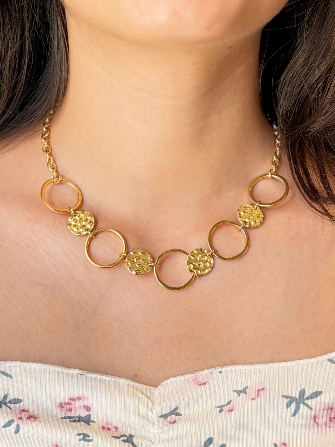 Sunburst Textured Necklace