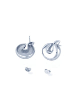 Aura Knot Silver Stud Earrings with a Smooth Modern Shape