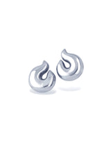 Aura Knot Silver Stud Earrings with a Smooth Modern Shape