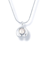 Sleek Gold Snake Chain Necklace with Round Pearl Charm