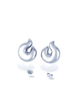 Aura Knot Silver Stud Earrings with a Smooth Modern Shape