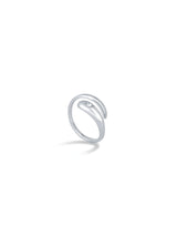 Silver Plated Loop Ring with Elegant Double Band Design