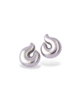 Aura Knot Silver Stud Earrings with a Smooth Modern Shape