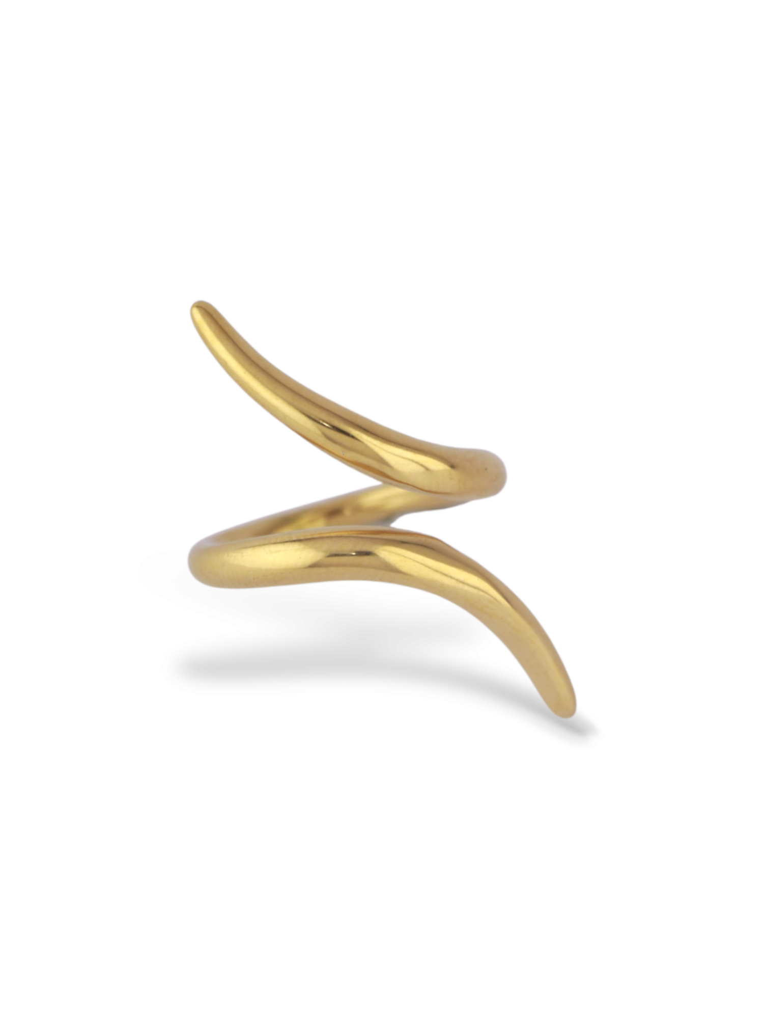Elegant Golden Azura Ring with Smooth Curve