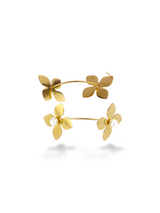 Golden Clover Pearl Hoop Earrings