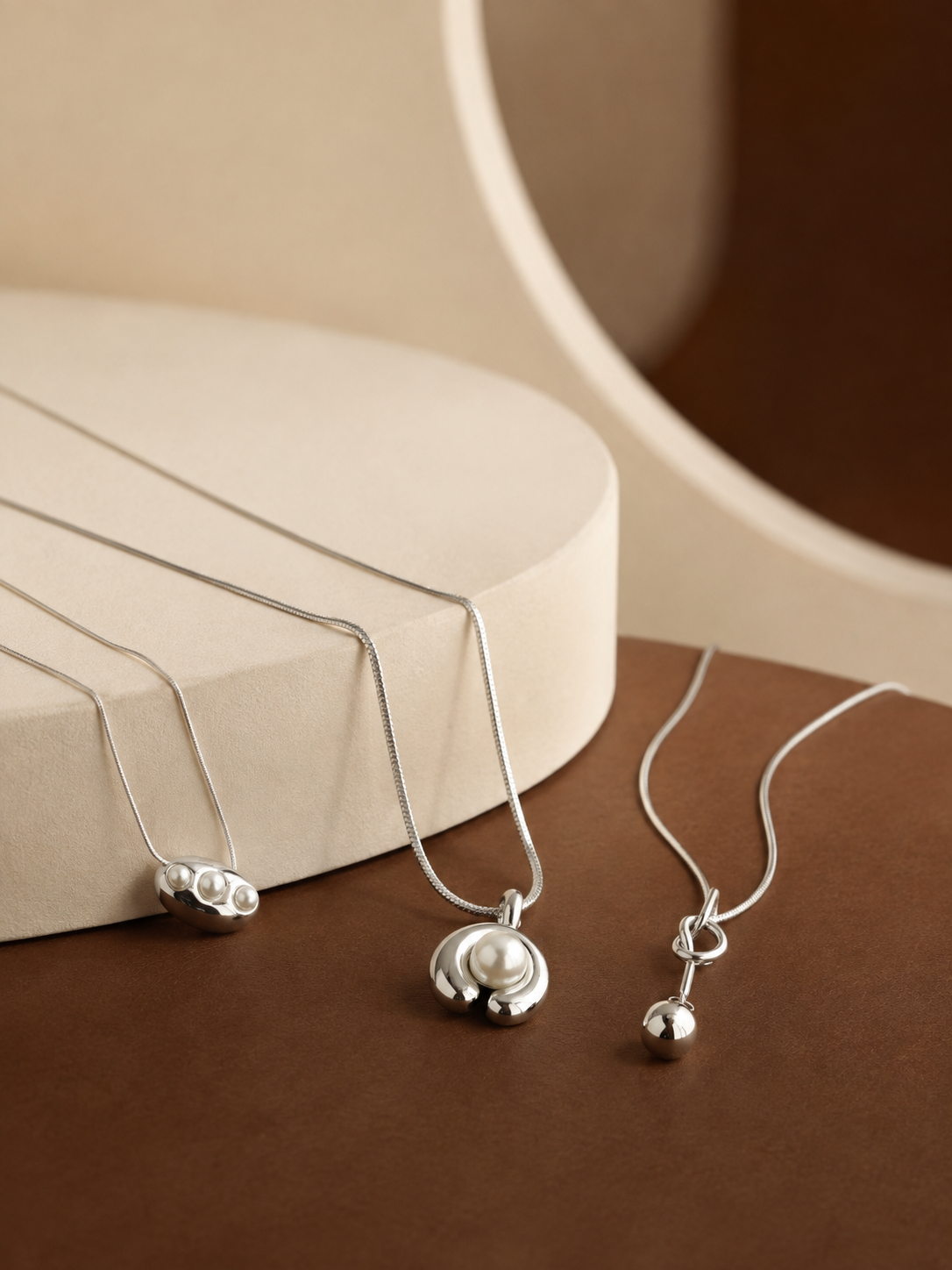 Silver Sculpted Pearl & Sphere Collection