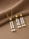 Crystal Pearl Drop Necklace and Earring Set