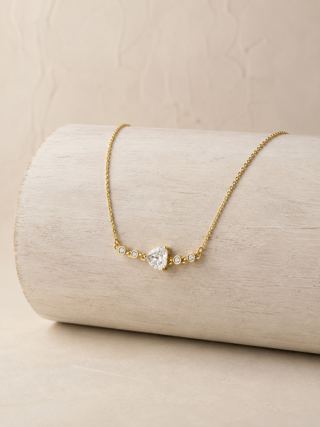 Bezel Heart Necklace