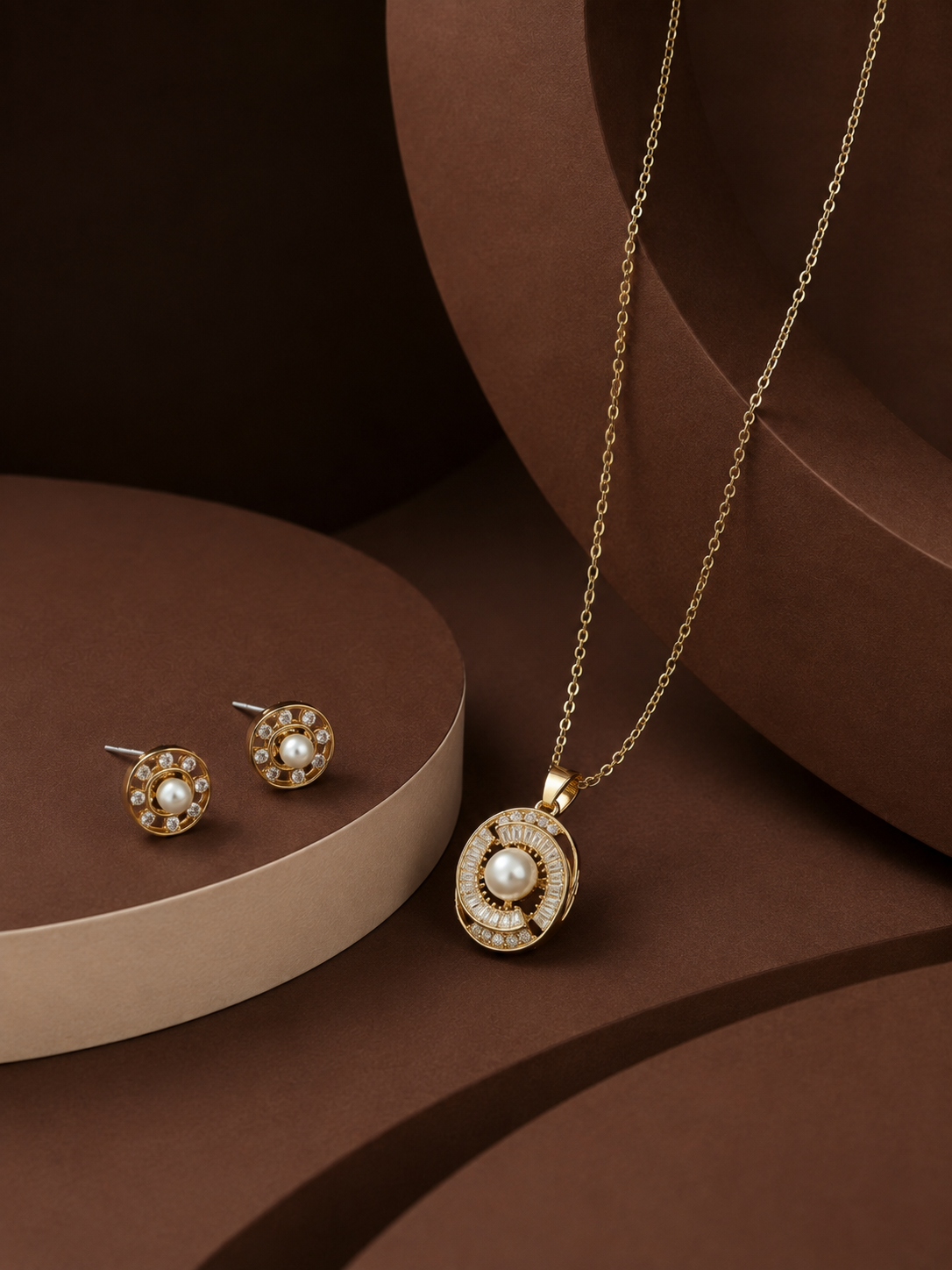 Spiral Pearl Jewelry Set