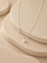 Heart And Pearl Charm Necklace