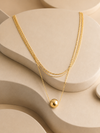 Layered Chain Necklace with Round Bead