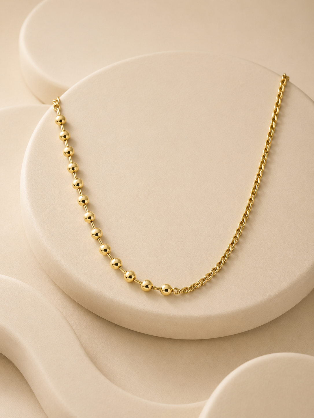 Bead Chain Necklace with Toggle Clasp