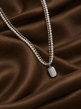 Layered Chain Necklace with Pearl