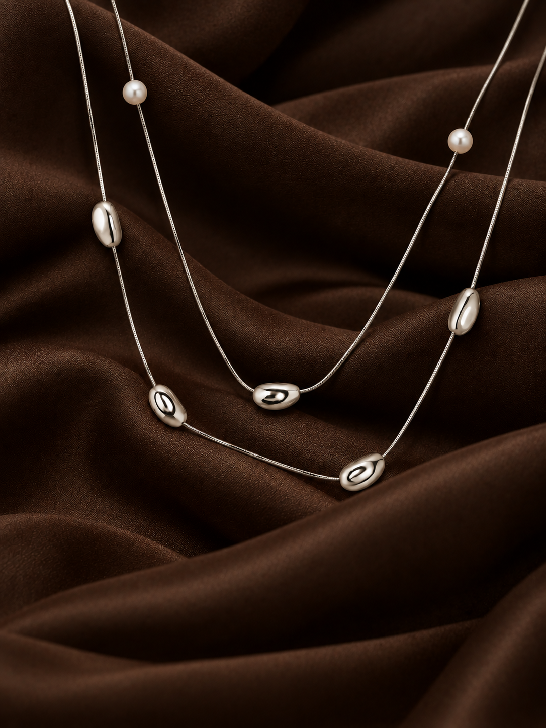 Moonlight Droplet Layered Necklace