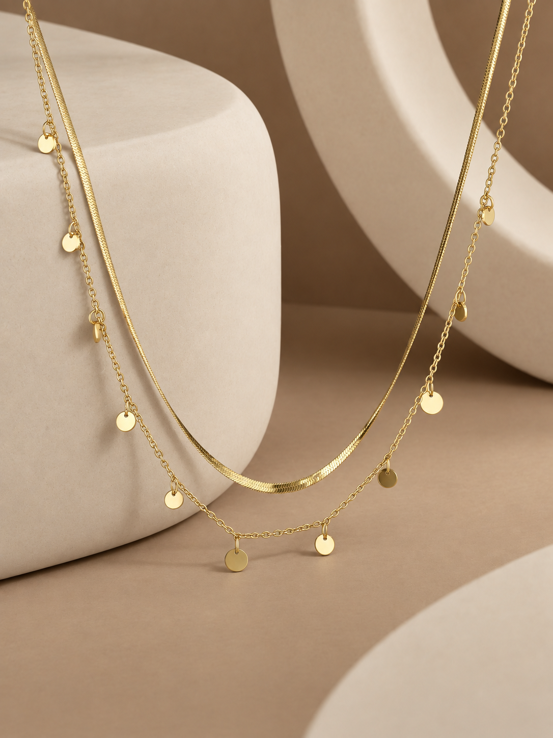 Solar Cascade Layered Necklace