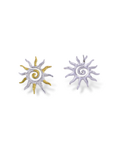 Spiral Sun Ray Stud Earrings