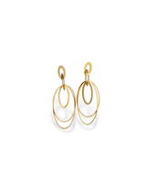 Minimal Gold Echo Hoops with Layered Oval Design