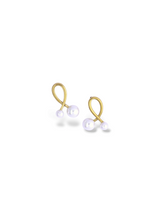 Twisted Loop Two Pearl Earrings