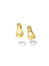 Golden Hugger Stud Earrings Soft Curved Minimal Shape