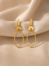 Long Oval Necklace and Earring Set