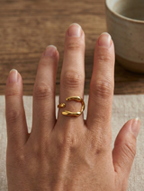 Elowen Adjustable Open Gold Ring with Elegant Style