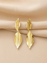 Leaf collar necklace with earrings set