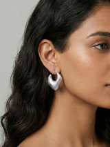 Tide Curve Stud Earrings with Soft Flowing Gold Finish