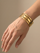 Triple Line Open Bangle with Minimal Finish