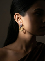 Two Tone Interlinked Hoop Earrings Modern Daily Wear