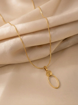 Long Oval Necklace and Earring Set