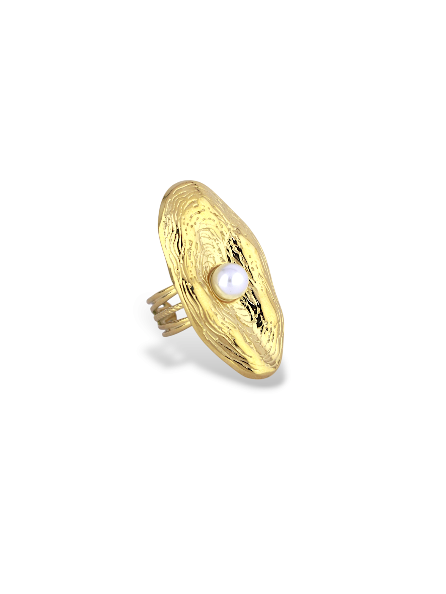 Elegant Gold ICON Ring with a Classic Round Pearl