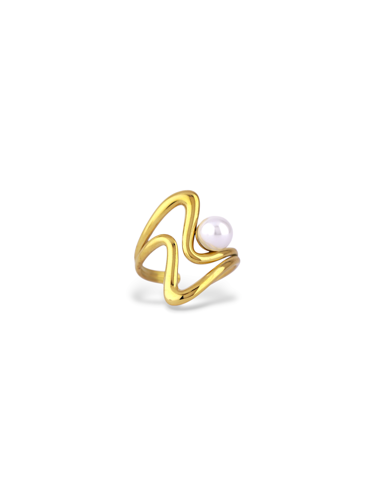 Ivory Pearl Wave Ring